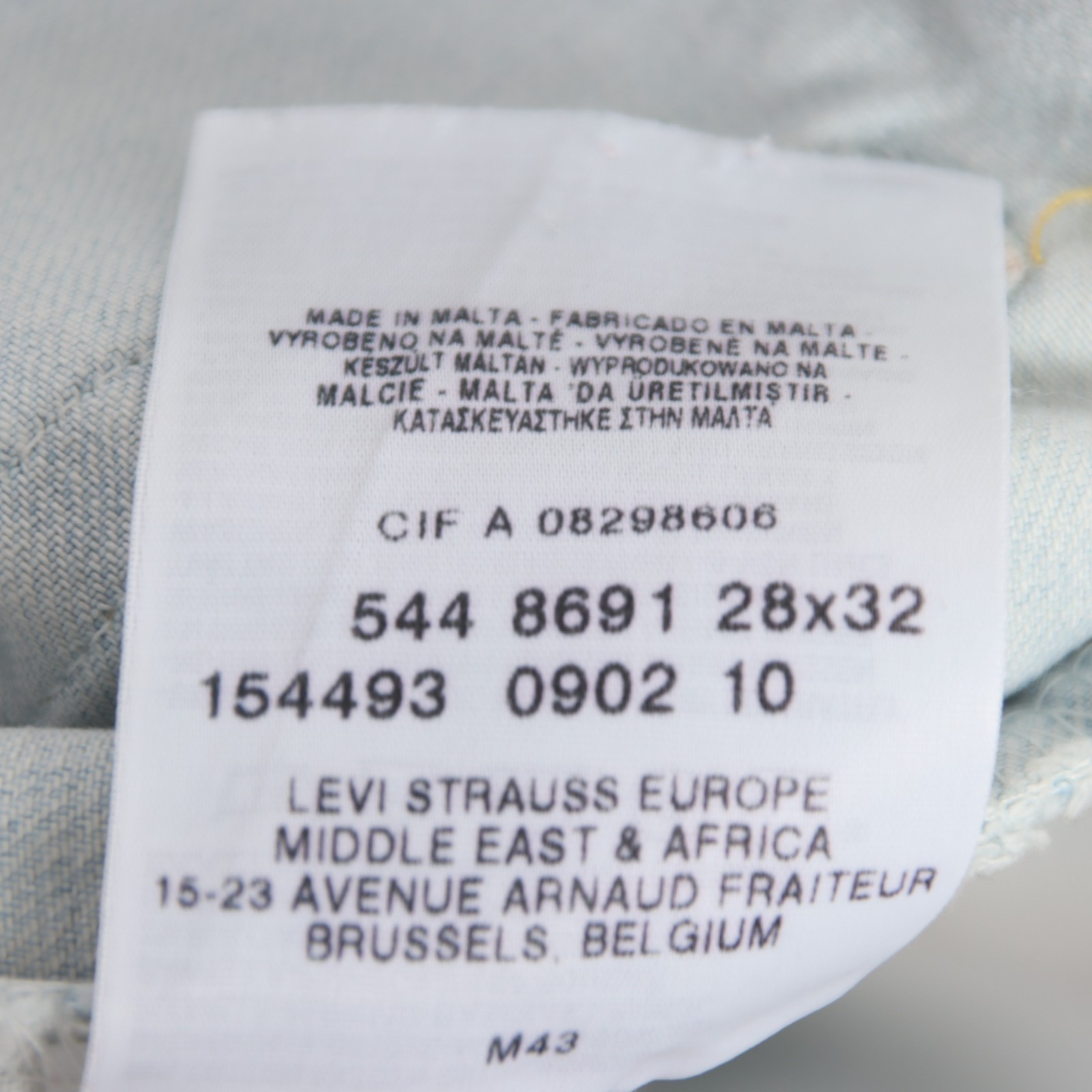 Levi's 544 flare bootcut W28 L32 (Cod.J555) vintage jeans used in Levis denim thumbnail 8