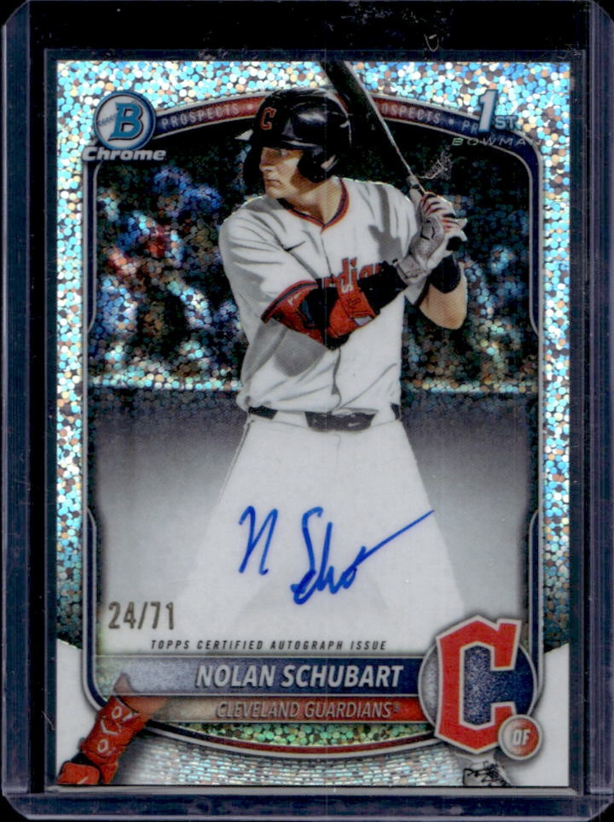 2025 Bowman Draft Nolan Schubart Chrome Auto Sparkle Refractor 1st #/71