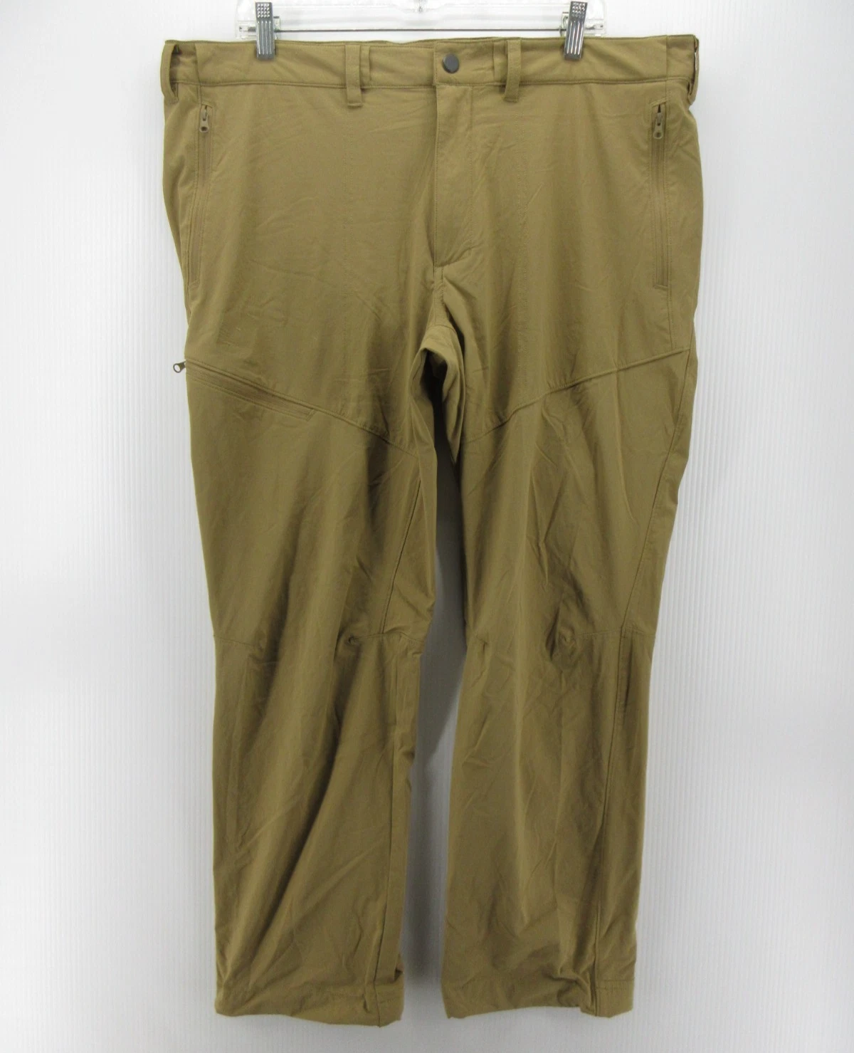 Mountain Hardwear Pants Men 40X30 Brown Performance Cargo Hiking Zip Pockets *
