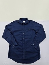 Lacoste Men's Navy Blue Slim Fit Long Sleeve Cotton Button Down M