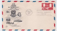 TurtlesTradingPost-Sello de correo aéreo Centenario 1947 FDC #UC17 Artcraft Cachet