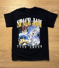 Space Jam Tune Squad T-Shirt Black Bugs Bunny Daffy Taz Graphic Tee Adult Small