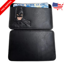 Leather Bat Wallet Personalized Superhero Mask Card Holder ID Wallet FREESHIP