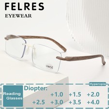 Rimless Anti Blue Light Reading Glasses Men Women Clear Lens Presbyopic Glasses