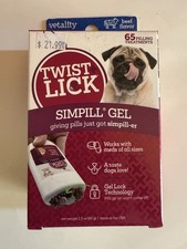 Vetality Twist Lick SimPill Gel Hides Pill Dogs Beef Flavor 2.3oz 07/2026