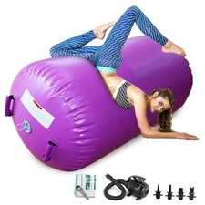  Air Roller Gymnastics Barrel Inflatable Tumbling Roller 4ftx35.4inch Purple