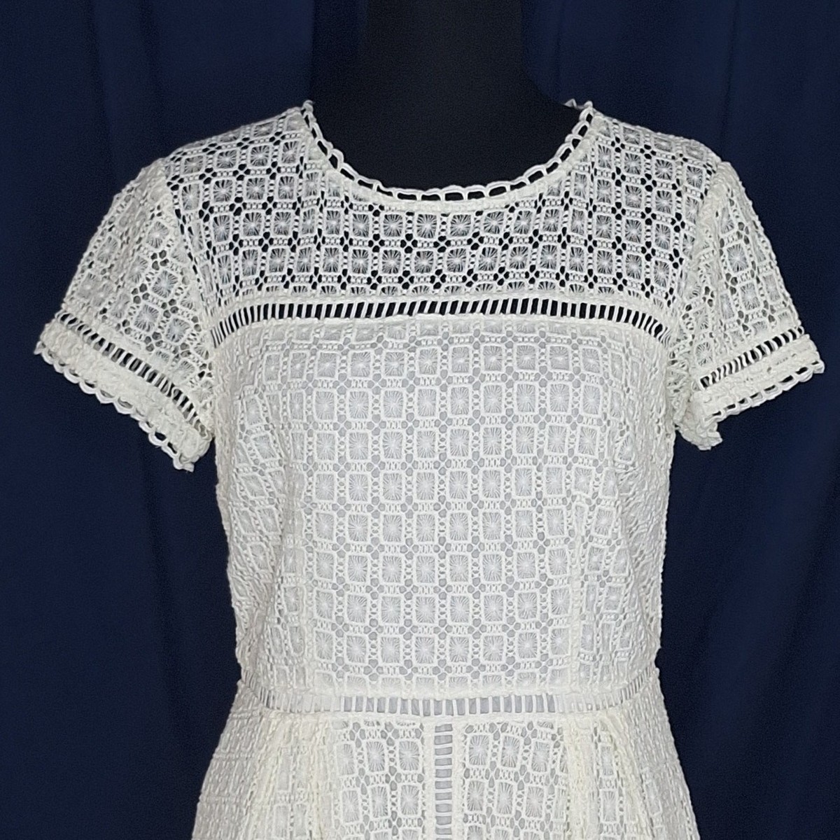 Boden White Lace Midi Dress 8R Cotton Crochet Fit Flare Lined Graduation Bridal | eBay Boden White Lace Midi Dress 8R Cotton Crochet Fit Flare Lined Graduation Bridal | eBay