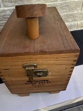 Vintage Esquire Shoe Valet De Luxe Shoe Shine Oak Wood Box Kit Used Old Supplies