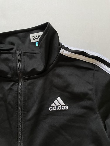 Adidas Track Jacket Youth Boys XL Black Iconic Tricot Jacket Full Zip NWT - Picture 4 of 6