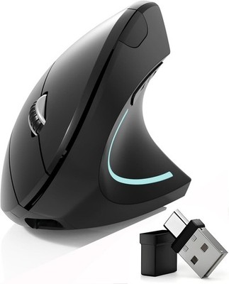 Bluetooth Mouse,Type-c and USB 2.4G Wireless Vertical Mouse Rechargeable Ergonom