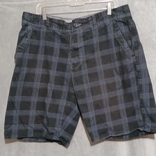 Ocean Pacific OP Men's Size 36 Black/ Gray Plaid Shorts