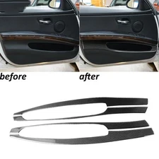 Real Carbon Fiber Front Door Storage Panel Trim For BMW 3 Series M3 E90 2005-12