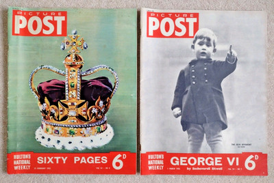 Bilderpost 1952 x2: Elisabeth II. Proklamationsausgabe + Erst? Charles Cover