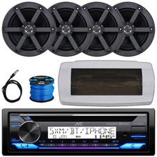 JVC KD-T92MBS 1-DIN Marine Bluetooth CD Radio W/Cover, 4x 6.5" 100W Max Speakers