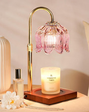 Pink Candle Warmer Lamp with Timer  Dimmer, Candle Lamp Warmer Adjustable Heigh
