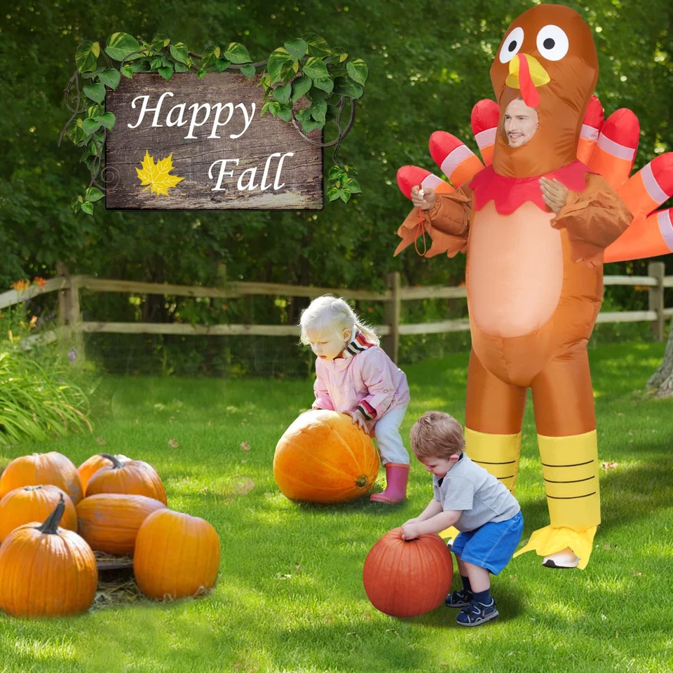 Fantasia inflável para peru adulto fantasia Halloween Turquia Ação de Graças Par... - Imagem 3 de 4