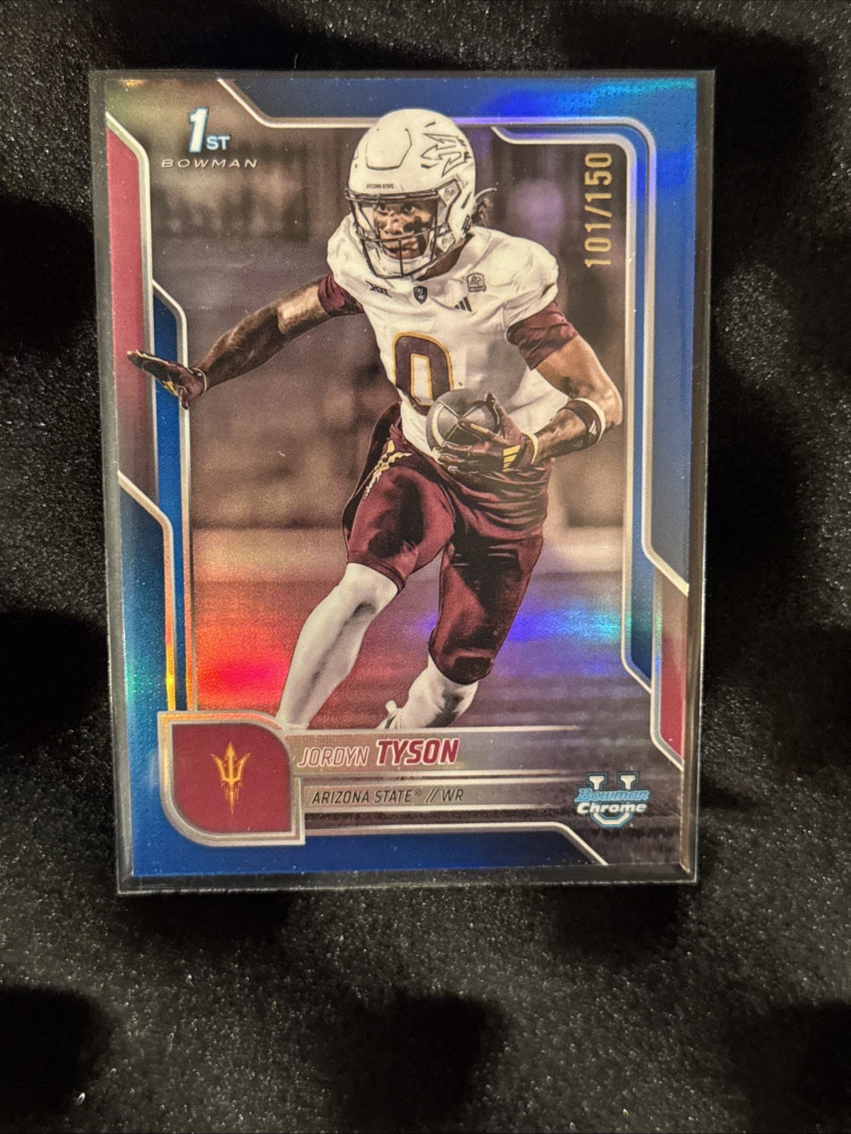 2025 Bowman University Chrome - Jordyn Tyson #31 Blue Refractor /150 (RC)