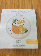 Punch Needle Kit Needle Creations "Lemons" 6 Inch New in Bag Needle Not Included