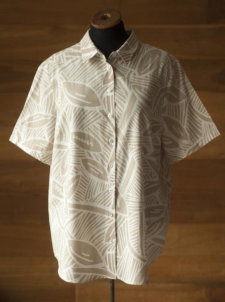 Women ETERNA Shirt Beige Cotton 42 / XL / 50