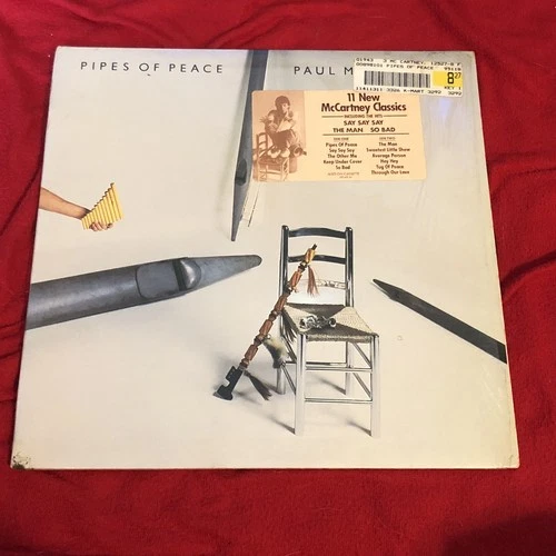 PAUL MCCARTNEY PIPES OF Peace LP W/ ORIGINAL HYPE STICKER Say Michael Jackson