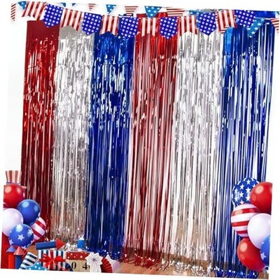  Veterans Day Decorations - American Flag Backdrop Streamers Red white and blue