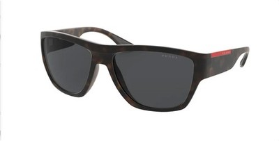 PRADA LINEA ROSSA PS 08VS 56406F Matte Havana Grey Square Rectangle Men's 59 mm