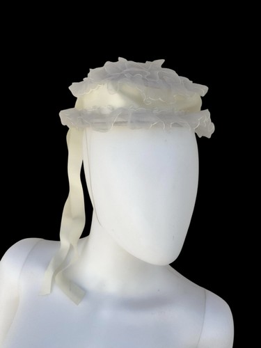 Vtg Hat Childs White Lace & Ribbon #2 Antique Little Girls Easter Sunday Best