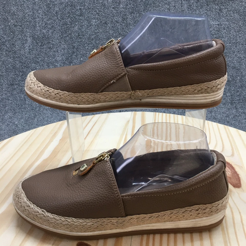 Anne Klein Zapatos Mujer 7.5 M Jovijoy Frontal Cremallera Mocasín Alpargata Planos Marrón Foto 2 de 4