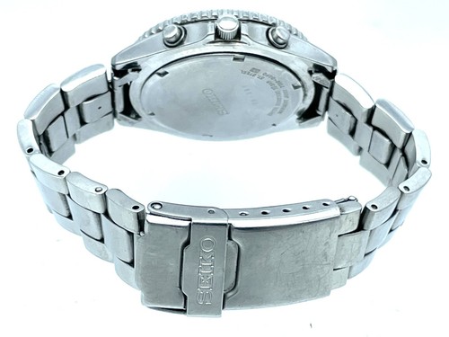SEIKO Flight master Men's Chronograph Watch Blue Dial New Battery 7T92-0CF0 - Picture 15 of 18