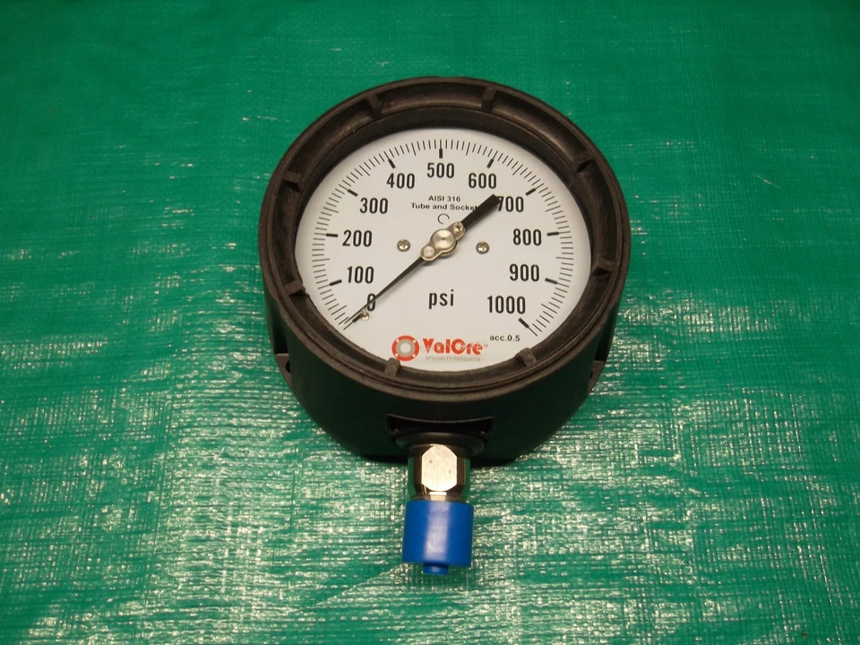 NEW 4-1/2" Face 1000 PSI 1/2" NPT Process Pressure Gauge Phenolic w/SS Lower - Image 2 of 3