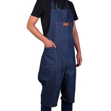 Pottery Denim Split Leg Apron, Adjustable Neck Strap Aprons for Potters Art