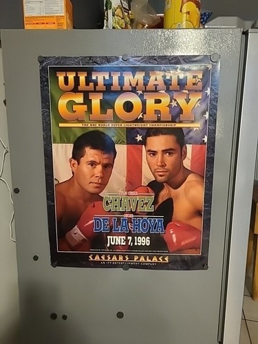 1996 Julio Cesar Chavez Oscar de la Hoya Boxing On-Site Fight Poster Original