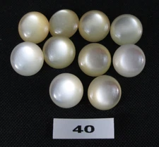 Buttons - Lot of 10 Light Colored 7/8" Plastic Buttons - with Self Shank