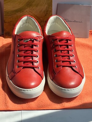 Santoni men’s leather sneakers size 7.5 US men Men main image 2
