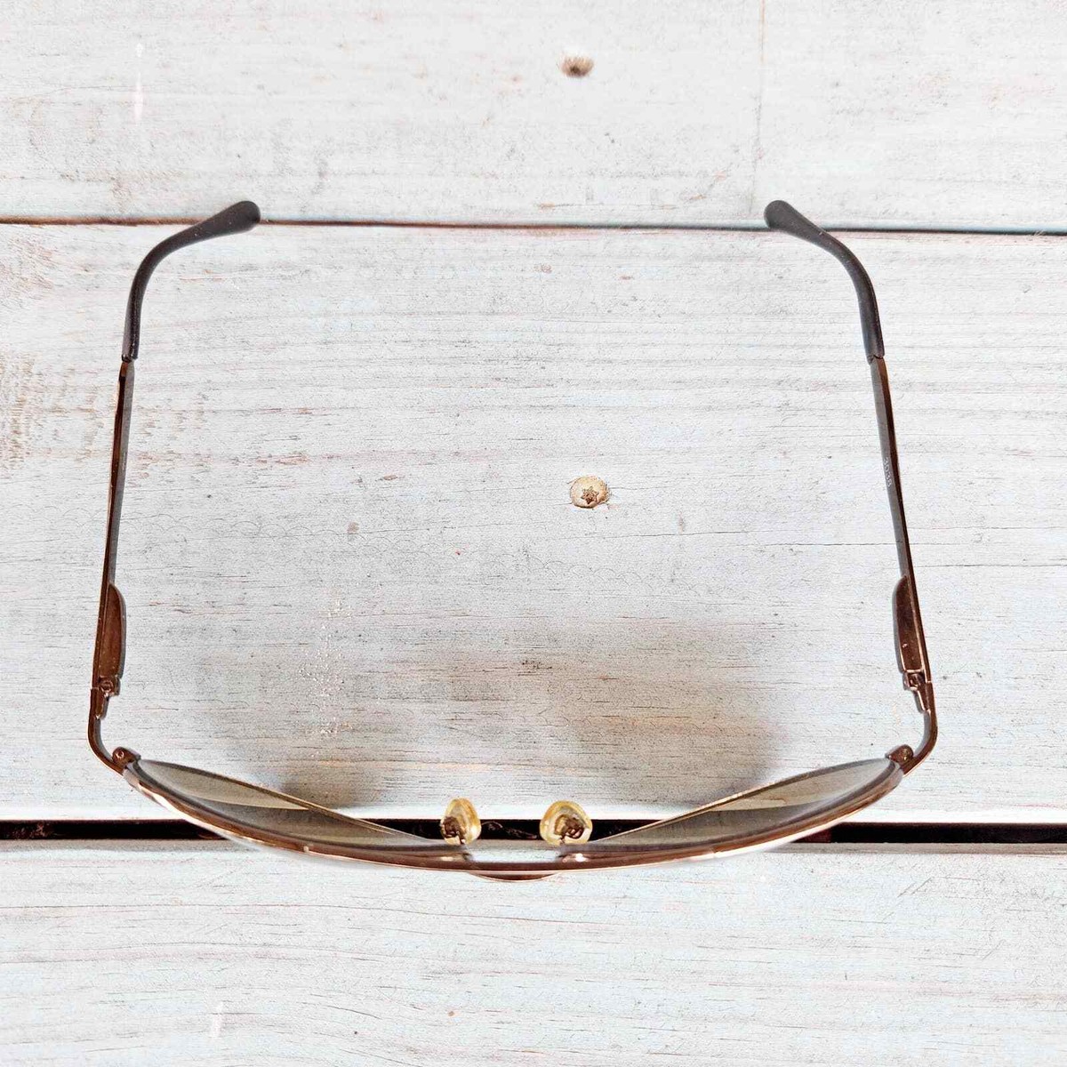 Vintage Olympics Logo Aviator Sunglasses Gold Toned Brown  display picture 2