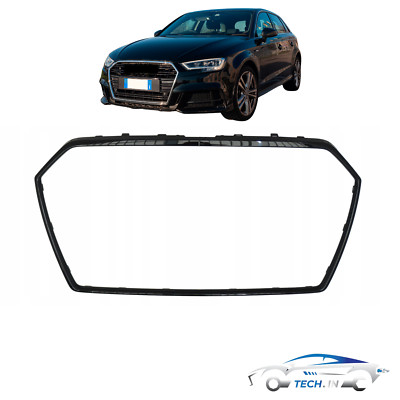 AUDI A3 8V FL BJ.2016-2020 Grill Kühlergrill VERKLEIDUNG RAHMEN BLACK SCHWARZ