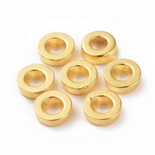 40 Metallperlen 6mm Spacer Ring Rondell Schmuck Zwischenteile Gold Silber Wählen