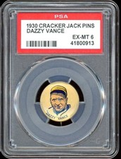 1930 Cracker Jack Pins Baseball Dazzy Vance PSA 6
