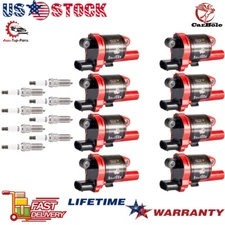 Set of 8 Round Ignition Coils UF742 & Iridium Spark Plugs for 15-19 Chevy Tahoe