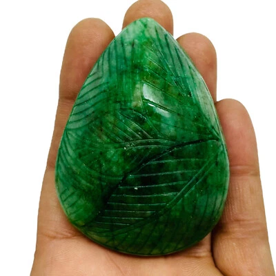612.90 Cts Natural Carved Emerald Stunning Green Rare Huge Magnificent Gemstone - Image 1 of 4