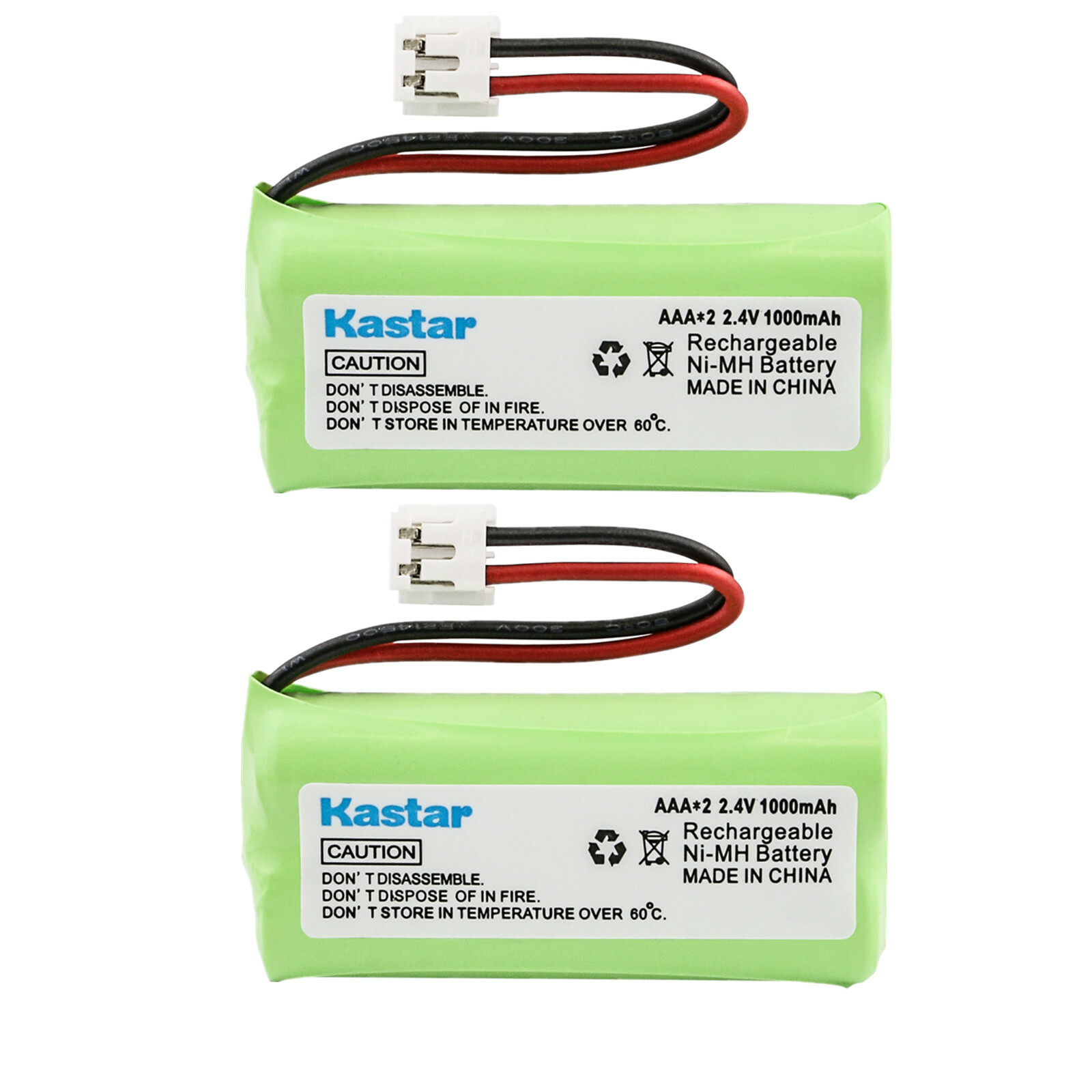Kastar 2Pack AAAX2 2.4V Ni-MH Phone Battery for Uniden BT184342 BT284342 BT18433