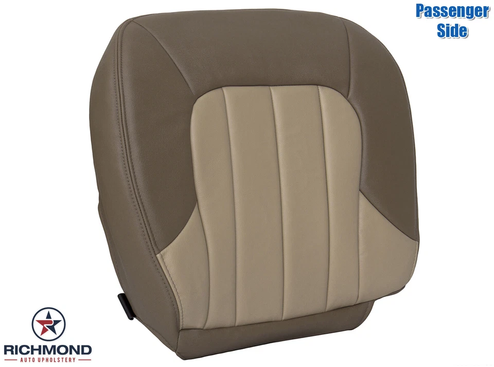 2002 GMC Envoy -Passenger Side Bottom Replacement Leather Seat Cover 2-Tone TAN - Image 2 of 4
