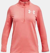 NWT Girl's Under Armour Pink ColdGear 1/2 Zip Pullover S, M, L, XL MSRP 45