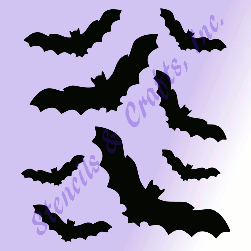 BAT STENCIL PIPISTRELLI HALLOWEEN MODELLO STENCIL CRAFT NUOVO MODELLO DI SCRAPBOOK 8X10 - Foto 1 di 1