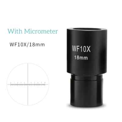 Microscope Optical Lens WF10X 18mm Widefield Eyepiece Micrometer Reticle 23.2mm