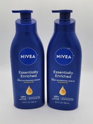 2 pack NIVEA Essentially Enriched Body Lotion For Dry Skin, 16.9 Fl OZ each