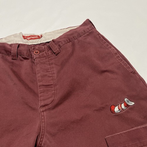 Supreme Dr. Seuss Work Chino Pants Burgundy 2018 32 x 28 rare EUC - Bild 7 von 15