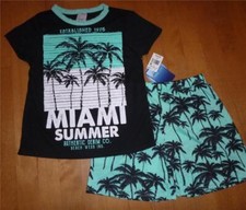 Boys Imagine Sleepwear MIAMI Summer Pajamas Size XS 4/5 Sm 6/7 Palm Trees NWT