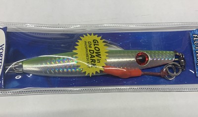 Williamson Lures Rotating Flutter Jig Vortex Speed Jig 3.5oz Chartreuse Chrome