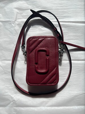 Marc Jacobs Logo Quilted THE MOTO SHOT Phone Crossbody Bag